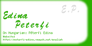 edina peterfi business card